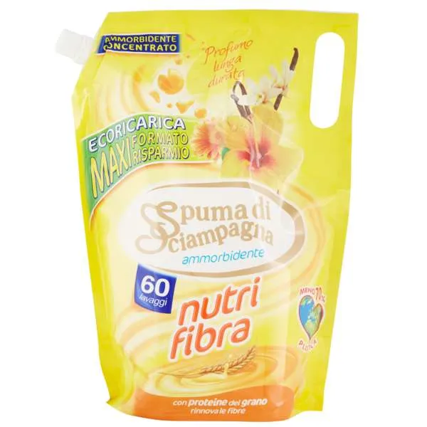 SPUMA DI SCIAMPAGNA Spuma di Sciampagna Ammorbidente Ricarica 1500ml - Nutri Fibra - MegaPrezzo