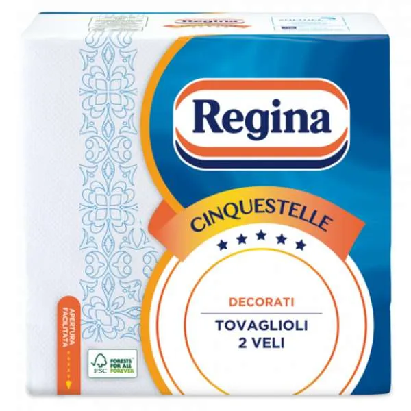 REGINA Regina Tovaglioli Piegati 43pz - Cinque Stelle - MegaPrezzo