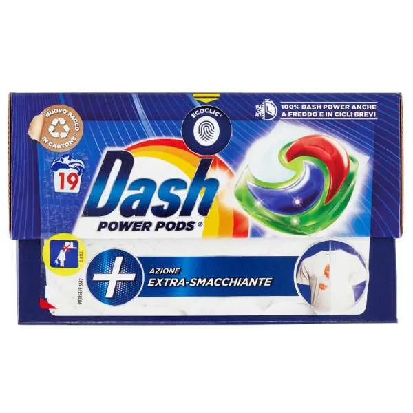 DASH Dash Pods Power Detersivo Lavatrice 19pz - Extra Smacchiante - MegaPrezzo