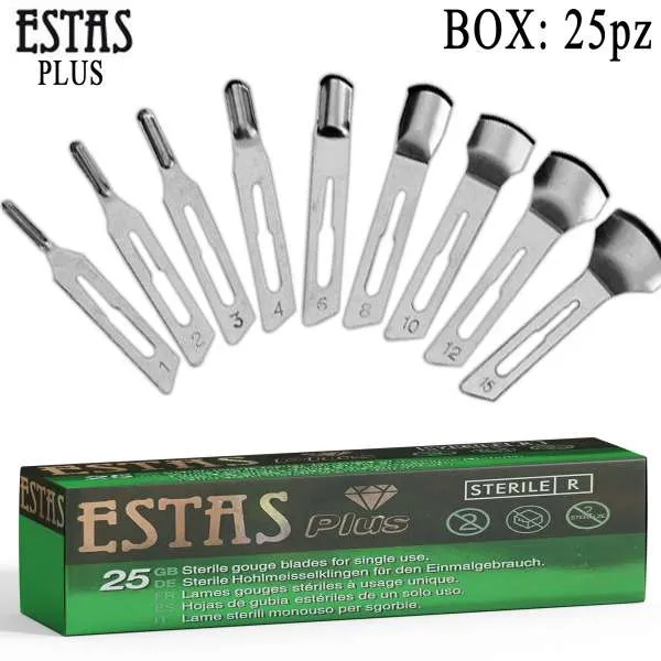 ESTAS Estas Plus Lame Sterili per Sgorbie - 25pz - MegaPrezzo