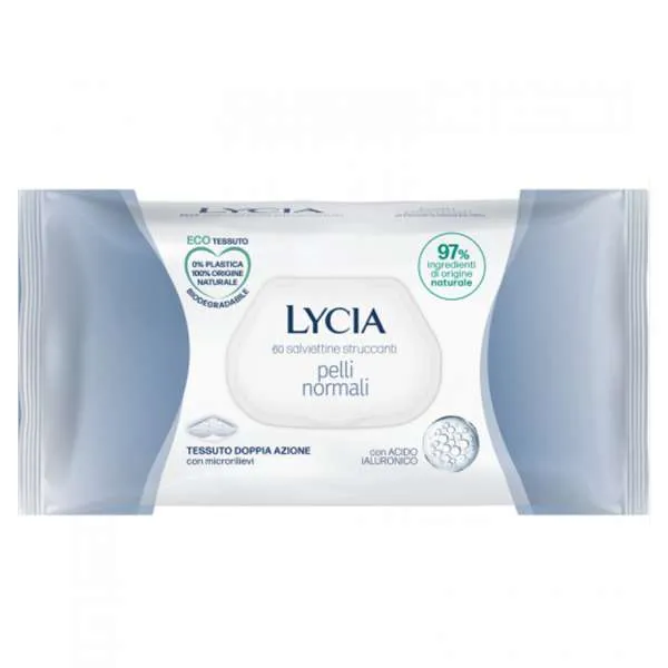 LYCIA Lycia Salviettine Struccanti Pelli Normali - 60pz - MegaPrezzo