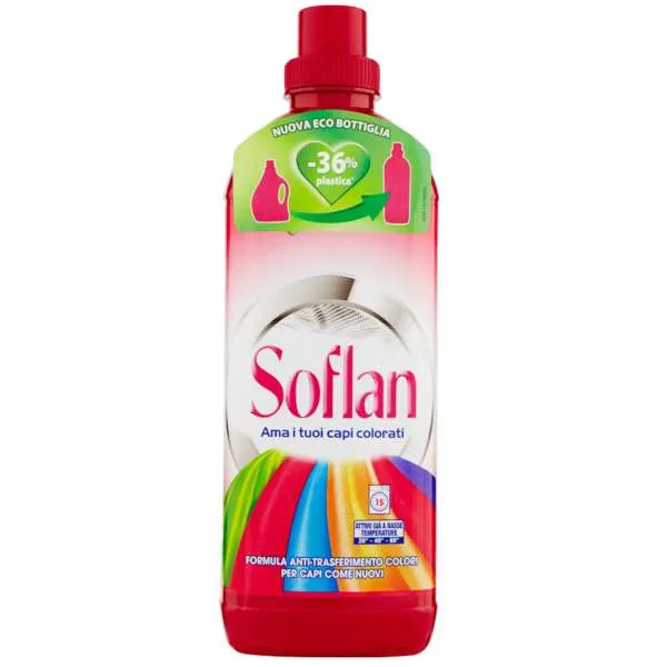 SOFLAN Soflan Detersivo Liquido 900ml - Capi Colorati - MegaPrezzo