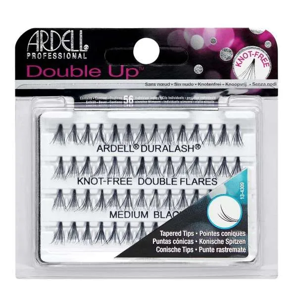 ARDELL PROFESSIONAL Ardell Ciglia Finte Double Up Individuals Knot Free Tapered - Medium Black - MegaPrezzo