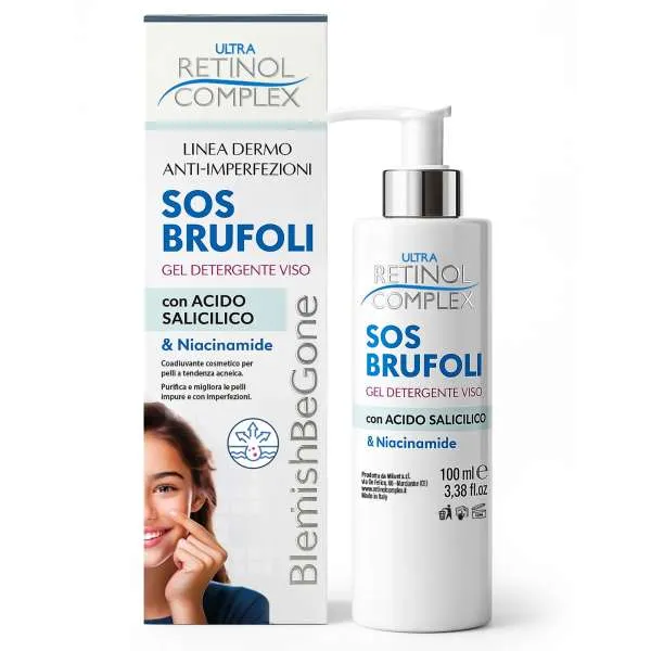 RETINOL COMPLEX Retinol Complex SOS Brufoli Gel Detergente Viso - 100ml - MegaPrezzo