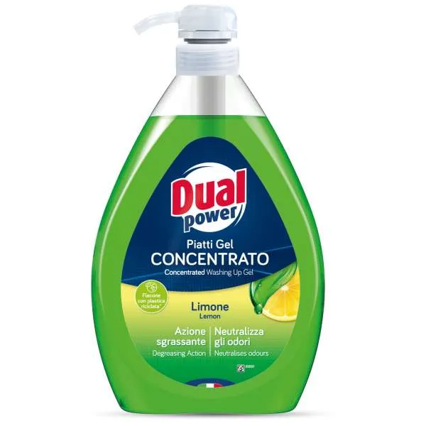 DUAL POWER Dual Power Detersivo Piatti Gel Concentrato 1000ml - Limone - MegaPrezzo