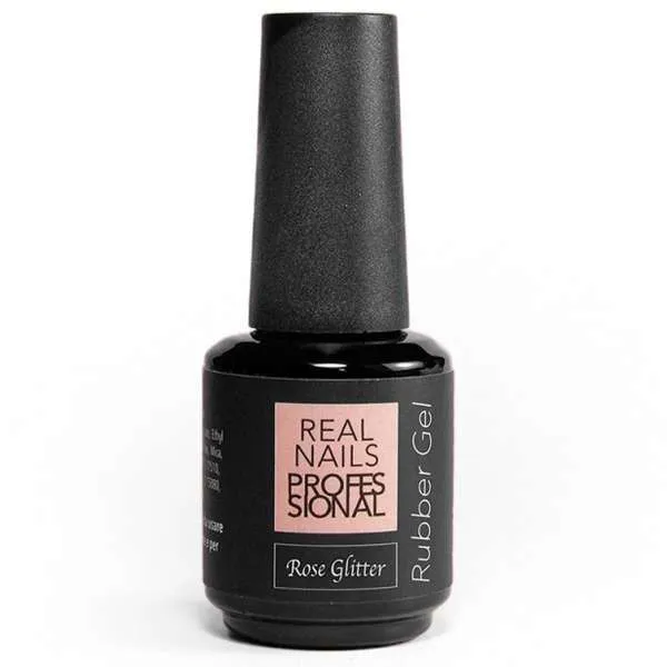 REAL NAILS PROFESSIONAL Real Nails Professional Gel Base Rubber 15ml - Rose Glitter - MegaPrezzo