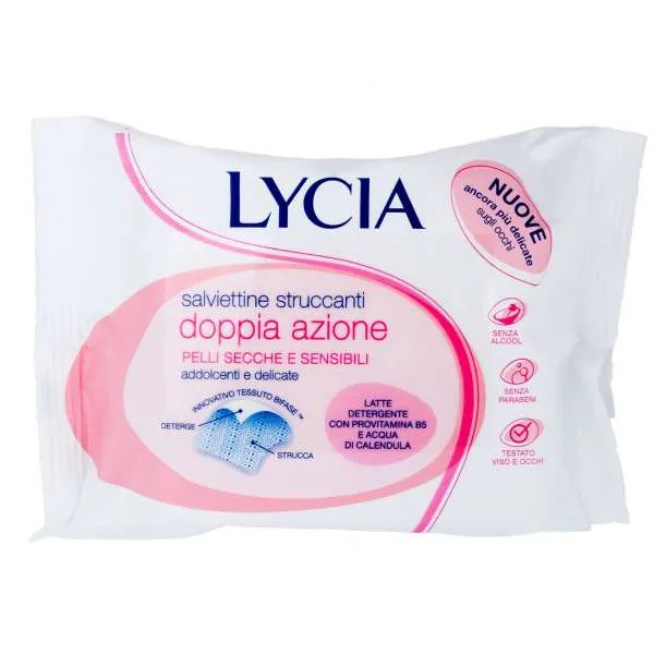 LYCIA Lycia Salviettine Doppia Azione Pelle Secca - 20pz - MegaPrezzo