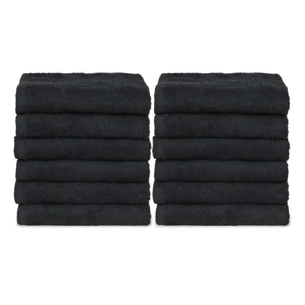 SIBEL Sibel Microfibre Kit 12 Asciugamani in Microfibra 45x85cm - Nero - MegaPrezzo