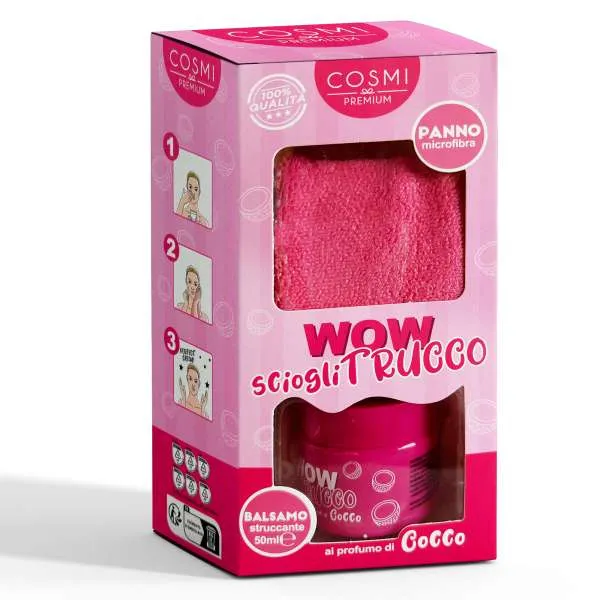 COSMI ITALIA Cosmi Wow Set Sciogli Trucco Balsamo e Panno - Cocco - MegaPrezzo