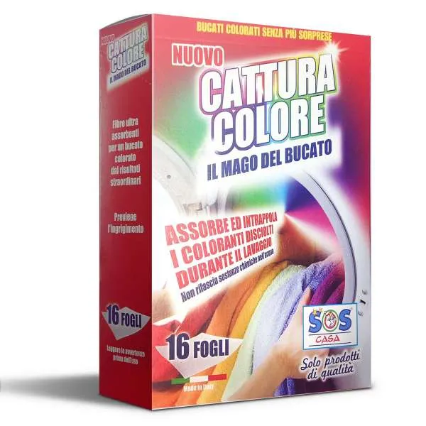 SOS CASA Cattura Colore il Mago del Bucato - 16 fogli - MegaPrezzo
