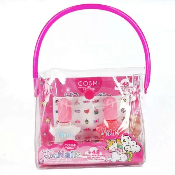 COSMI ITALIA Cosmi Star Nails Kit Smalti e Stickers Nail Art - Rosa Bianco - MegaPrezzo