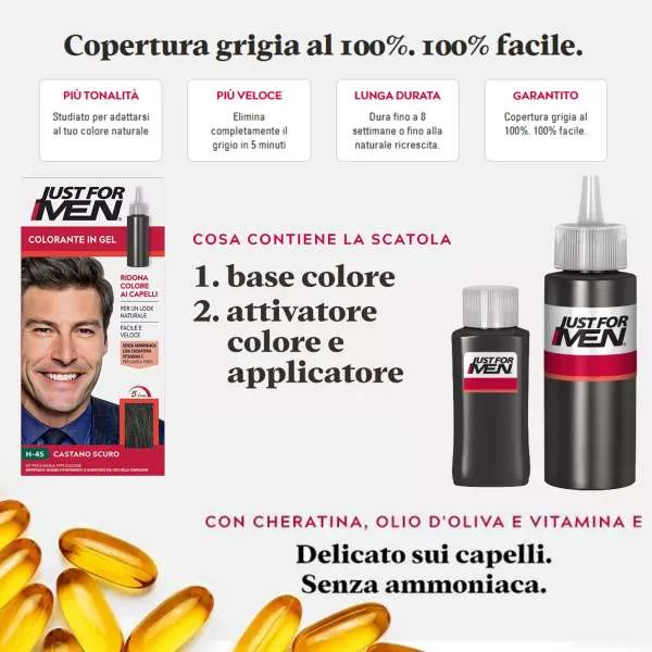JUST FOR MEN Just For Men Kit Colorante in Gel per Uomo - MegaPrezzo