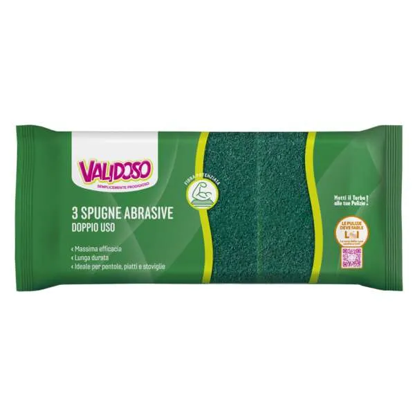 VALIDOSO Validoso Spugne Abrasive Doppio Uso - 3pz - MegaPrezzo