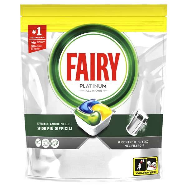FAIRY Fairy Platinum All in One Caps Lavastoviglie 45pz - Lemon - MegaPrezzo