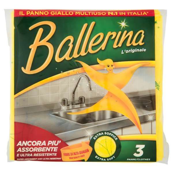 Ballerina Panno Giallo Multiuso - 3pz