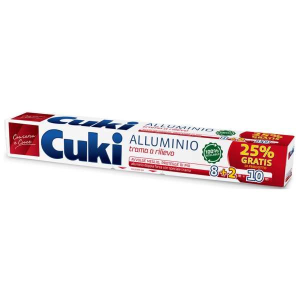 CUKI Cuki Alluminio Doppia Forza Trama Rilievo - 10mt - MegaPrezzo