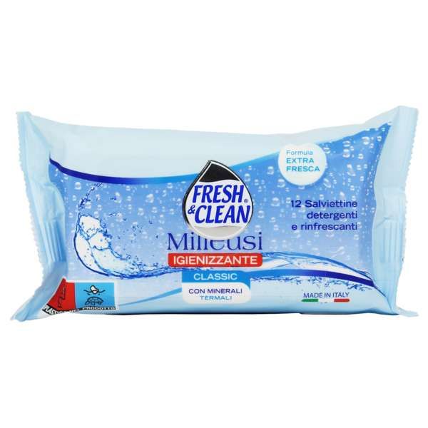 Fresh e Clean Salviettine Milleusi Igienizzanti Classic - 12pz