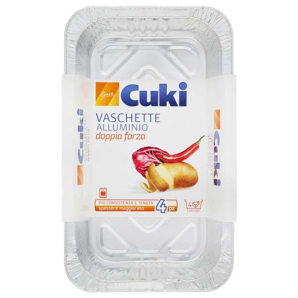 Cuki Vaschette Alluminio 4 Porzioni - 4pz