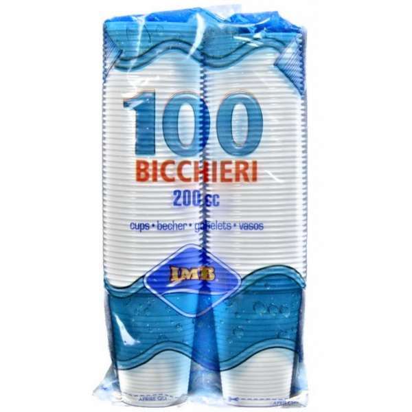 IMB Bicchieri Plastica 200cc 100pz - Bianchi