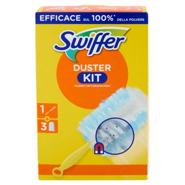 Swiffer Duster Kit Cattura Polvere Manico e 3 Piumini