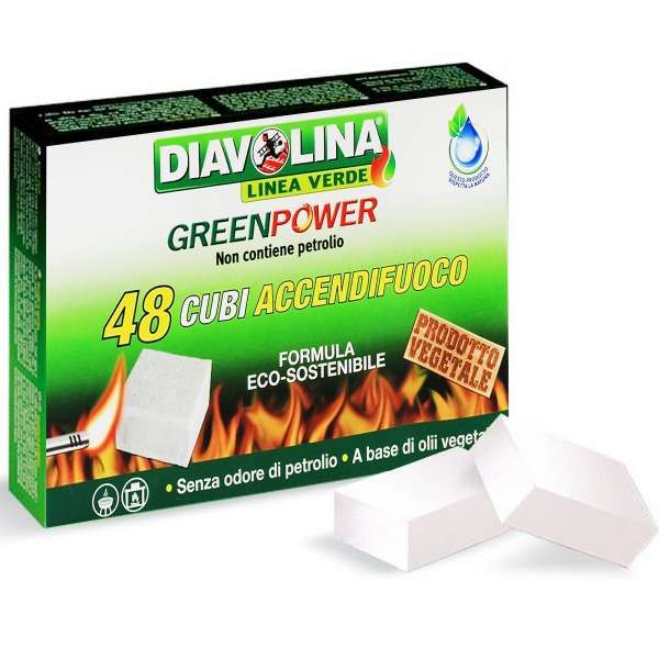 Diavolina Accendifuoco Green Power - 48 Cubetti