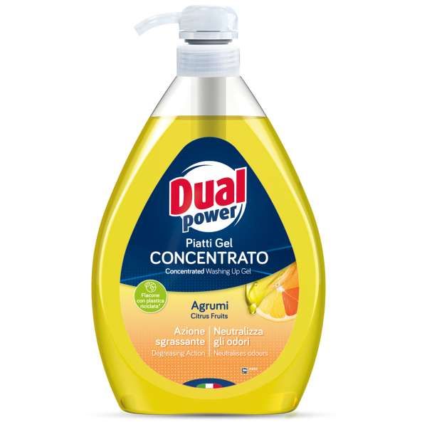 Dual Power Detersivo Piatti Gel Concentrato 1000ml - Agrumi