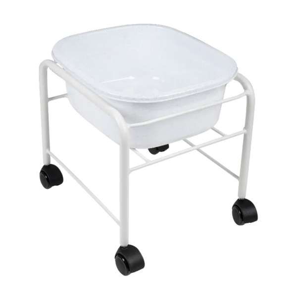 Carrello con Vaschetta V2 Pedicure Dritta - Bianco