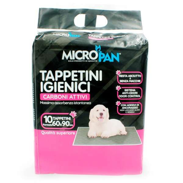 MicroPan Tappetini per Animali con Carbone Attivo 60x90cm - 10pz