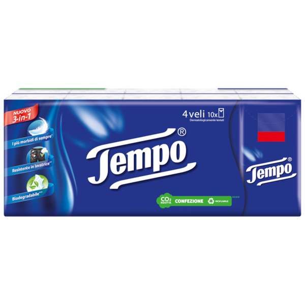 Tempo Fazzoletti 4 Veli - 10pz