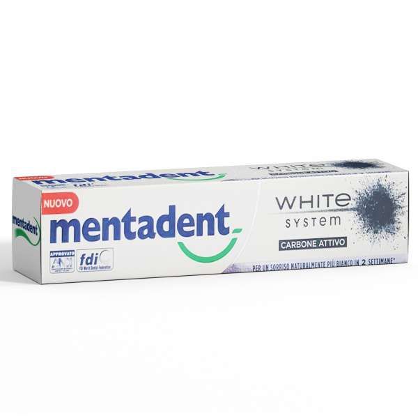 Mentadent Dentifricio White System Carbone Attivo - 75ml