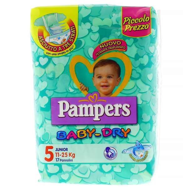 Pampers Baby Dry Pannolini 5 Junior 11-25Kg - 17pz
