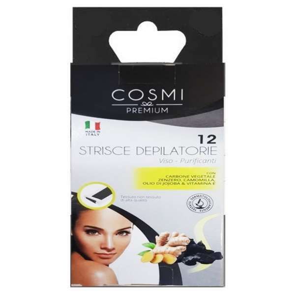 Cosmi Strisce Depilatorie Viso Pelli Normali - Carbone Vegetale