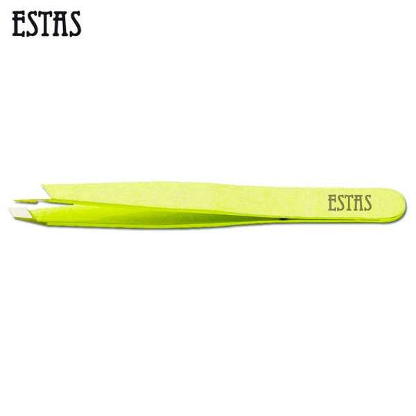 Estas Pinzetta Inox Obliqua - Fluo Yellow