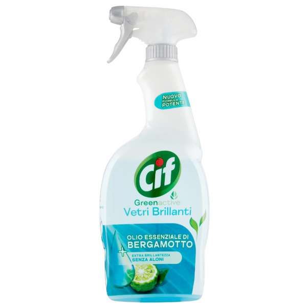 Cif Greenactive Vetri Brillanti 650ml - Olio Essenziale di Bergamotto