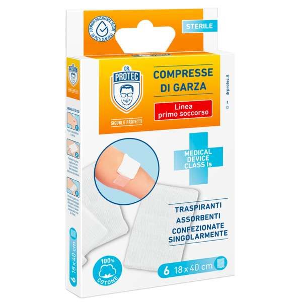 Dr Protec Compresse di Garza 6pz - 18x40cm