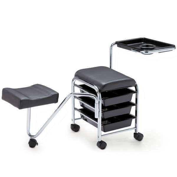 Carrello Service Pedicure Porta Attrezzi - Nero