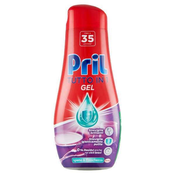 Pril Tutto in 1 Gel Lavastoviglie 630ml - Igiene e Freschezza