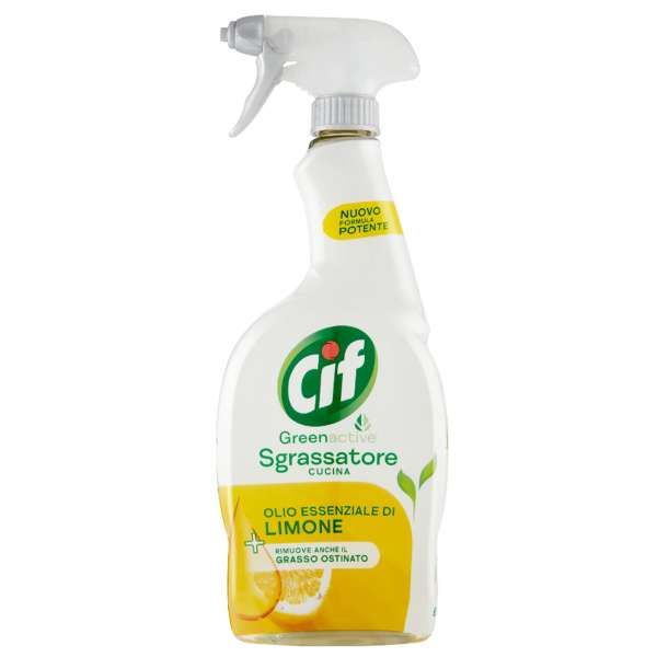 Cif Greenactive Sgrassatore Cucina 650ml - Olio Essenziale di Limone