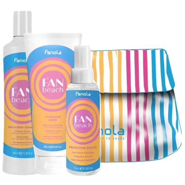 FANOLA Fanola Fan Beach Kit con Shampoo Olio Solare Maschera e Pochette in Omaggio - MegaPrezzo
