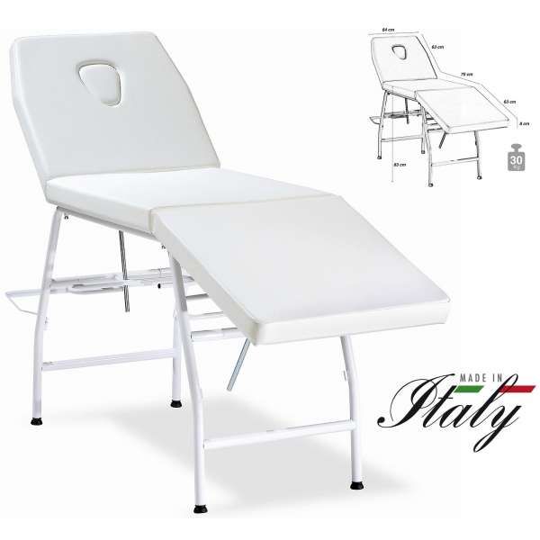 Lettino Massaggio LE121 Ale 2 Snodo e Portarotolo - Bianco