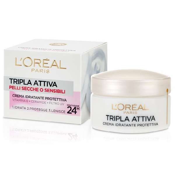 Loreal Paris Tripla Attiva Crema Protettiva Pelle Secca - 50ml