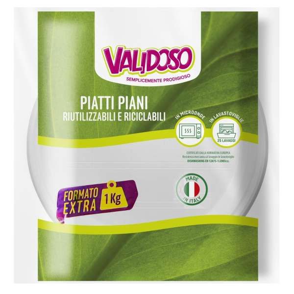 VALIDOSO Validoso Piatti Piani Riutilizzabili - 1kg - MegaPrezzo
