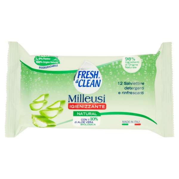 Fresh e Clean Salviettine Milleusi Igienizzanti Natural - 12pz