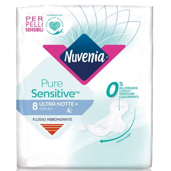 Nuvenia Assorbenti PureSensitive Ultra Notte con Ali - 8pz