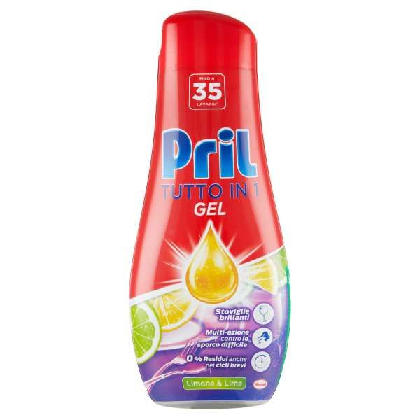 Pril Tutto in 1 Gel Lavastoviglie 630ml - Lime e Limone
