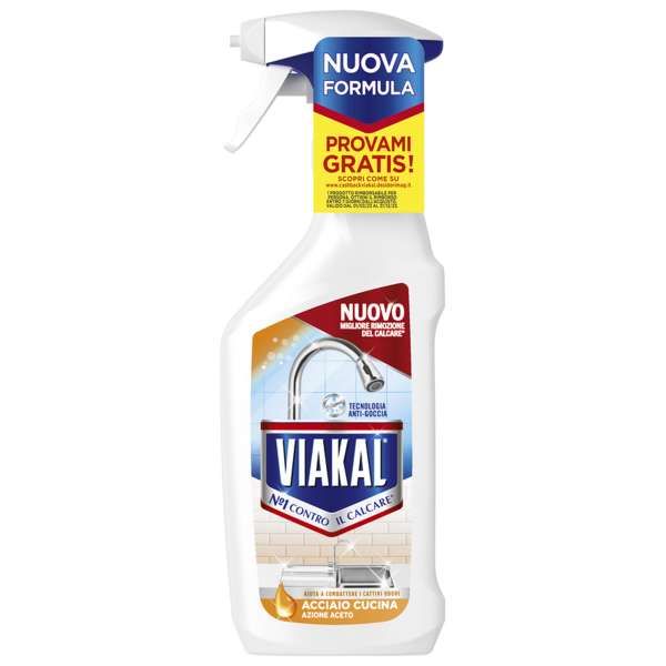 Viakal Spray Acciaio Cucina Aceto - 470ml