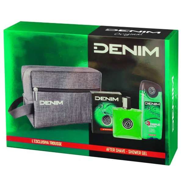 Denim Musk Cofanetto con After Shave Shower Gel e Pochette