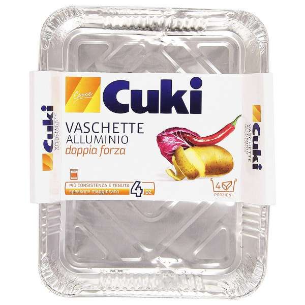 Cuki Vaschette Alluminio 4 Porzioni - 4pz