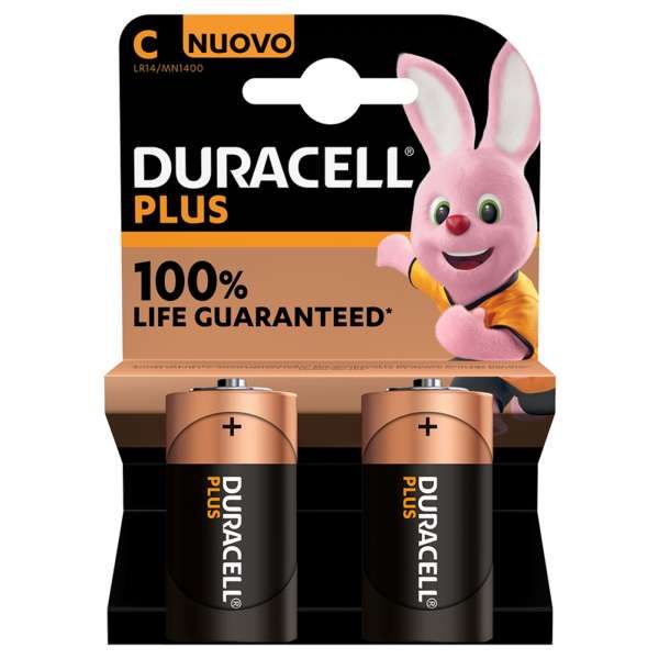 Duracell Plus C Pile Alcaline Mezza Torcia - 2pz