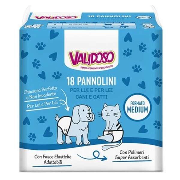 Validoso Pannolini per Cani e Gatti 18pz - Medium